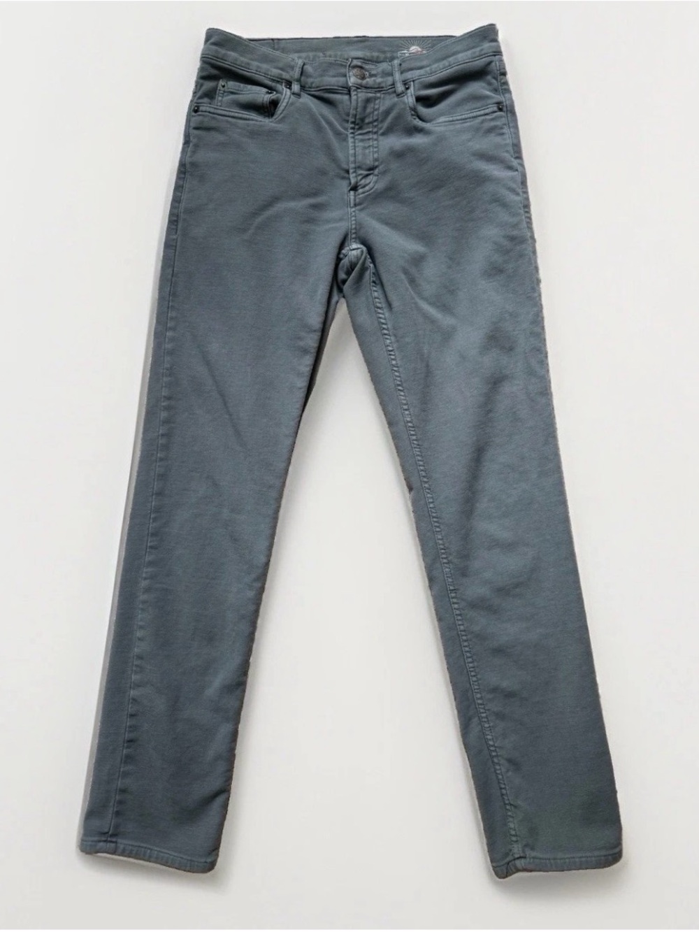 Faherty Stretch Terry 5-Pocket Pants Men's 29/30 Gray Stretch Soft Button Zip